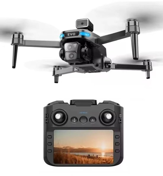 LUXWALLET AeroBeast - Drone GPS avec Dual caméra HD - Détection d'obstacles - Moteurs sans balais - Flow optique - Suivez-moi - Retour à la Home - Contrôleur avec écran intégré