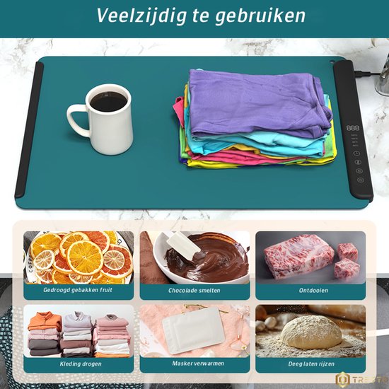 TRESTO - Draagbare Elektrische Warmteplaat – Warmtemat Voedsel - Silicone – Snelle Verwarmend - Opvouwbaar - Flexibel - Multifunctioneel — afbeelding 3