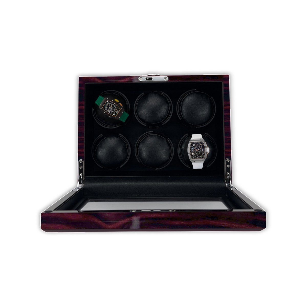 Leader Luxe Watchwinder voor 6 horloges - Horloge opwinder - horloge box - Ebony Bruin