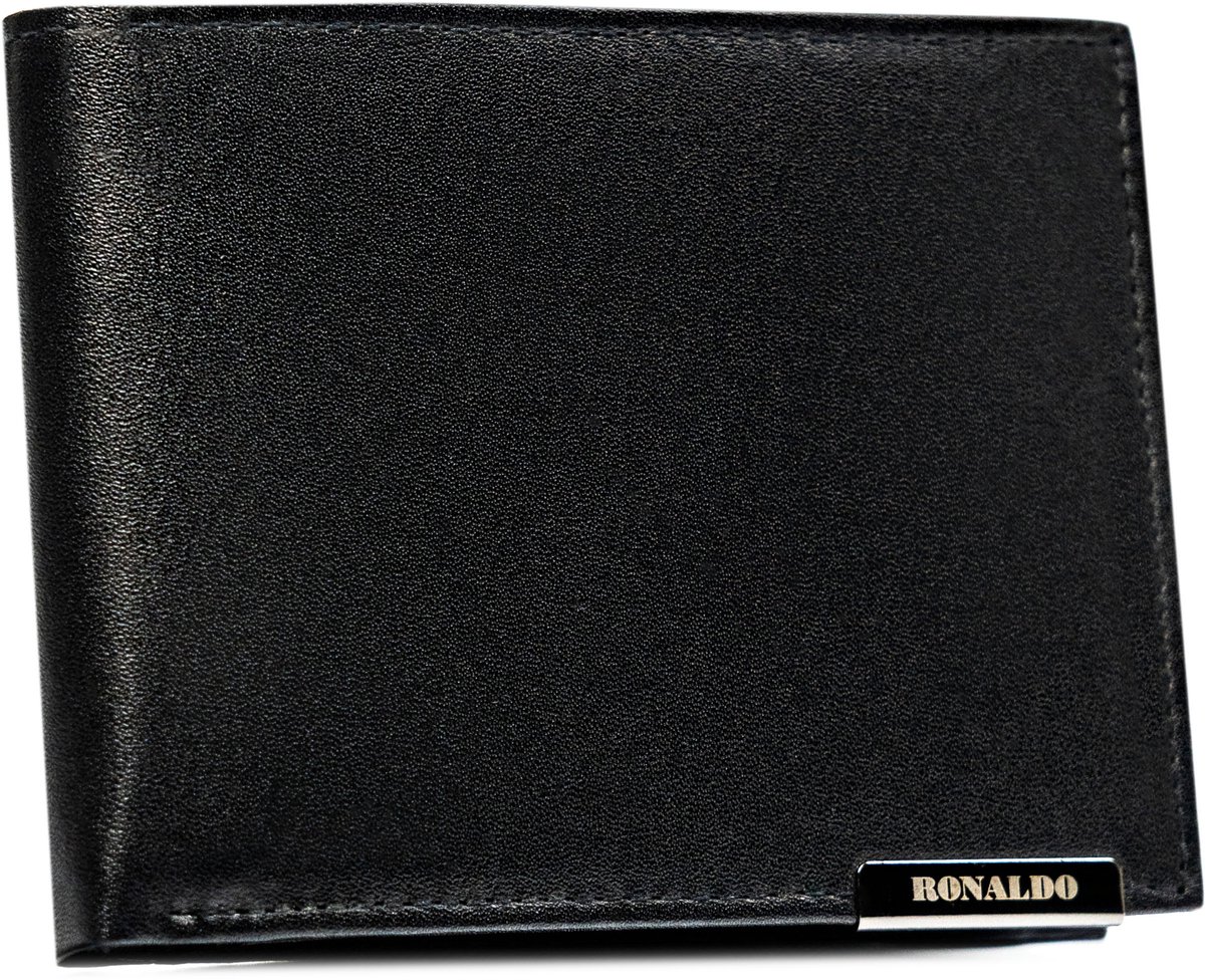 Leren herenportemonnee RM-02-BDF-BL-9977 Zwart