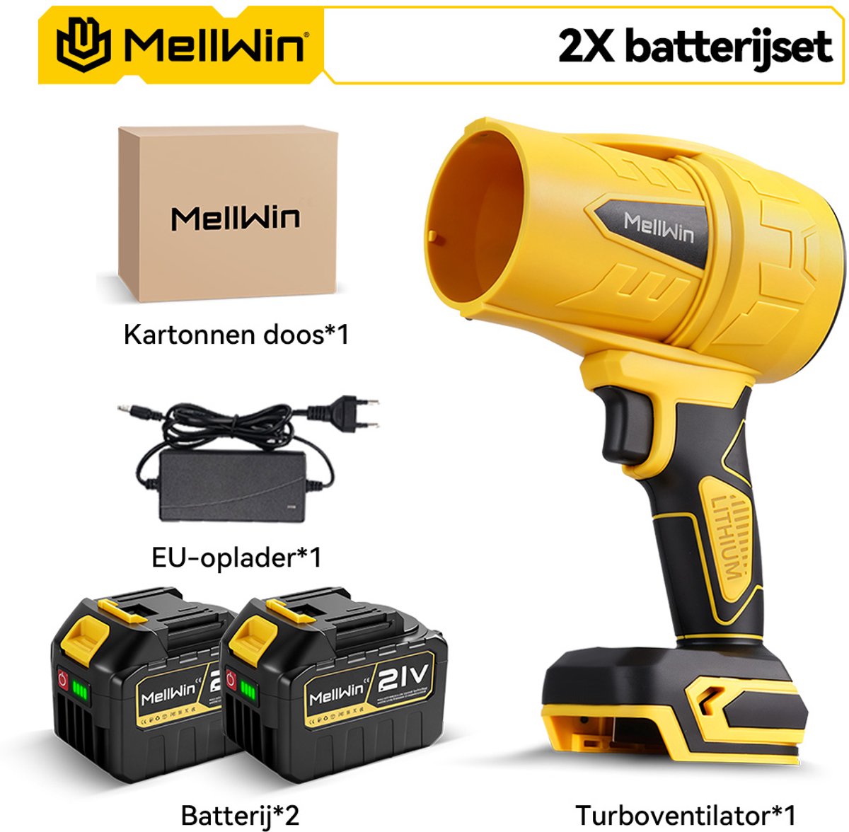 MellWin Accu Bladblazer 300m/s – 2x 4.5Ah Borstelloze Motor thumbnail 5