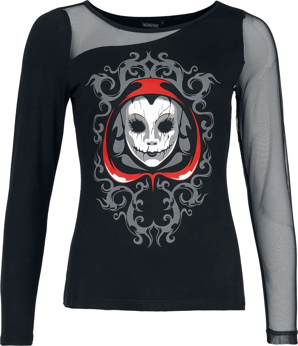 Wednesday Wednesday - Silence Dames Shirt met lange mouwen - zwart - M