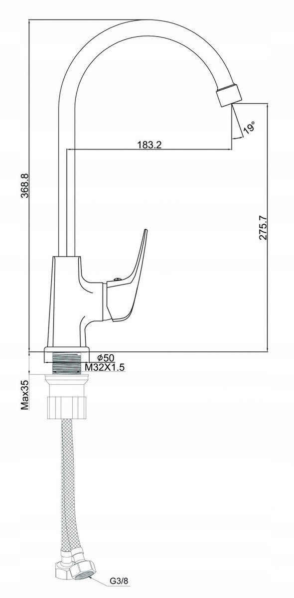 Keukenmengkraan Kuchinox LIDO BKL 968D Chroom/Grijs