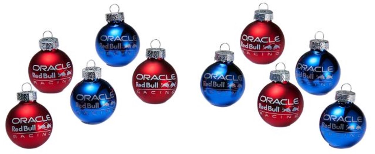 Red Bull Racing Mini Kerstballen set 10 stuks - Max Verstappen - Formule 1 Kerstbal - – foto 2