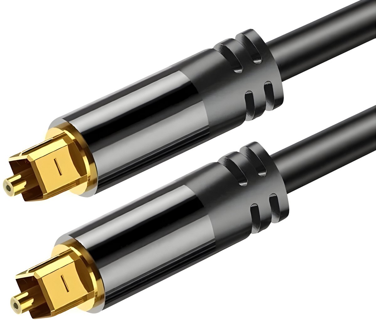 Qost - Toslink Optische Kabel - Optische Audiokabel - Optical Audio Kabel - SPDIF - Male to Male - 2 Meter - Zwart - PVC
