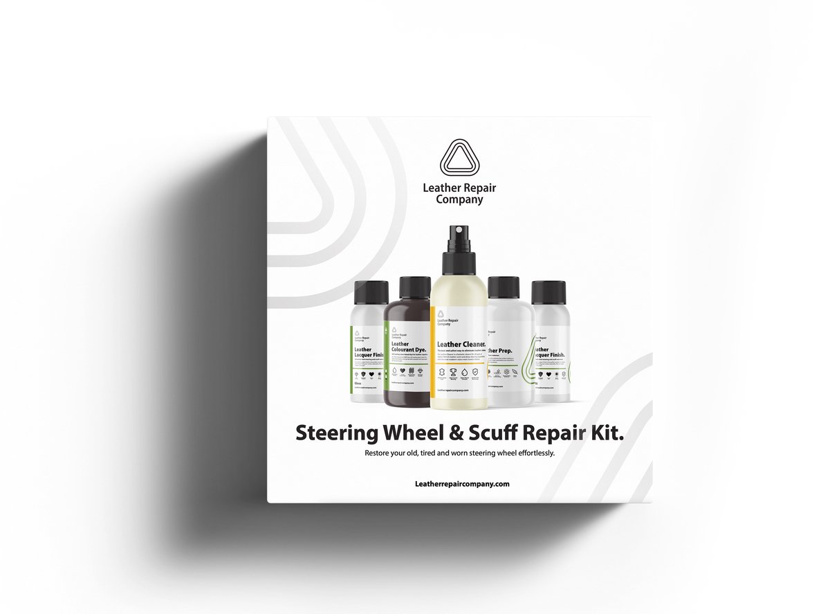 Leather repair company - leer - stuurwiel - reparatiekit - strong black