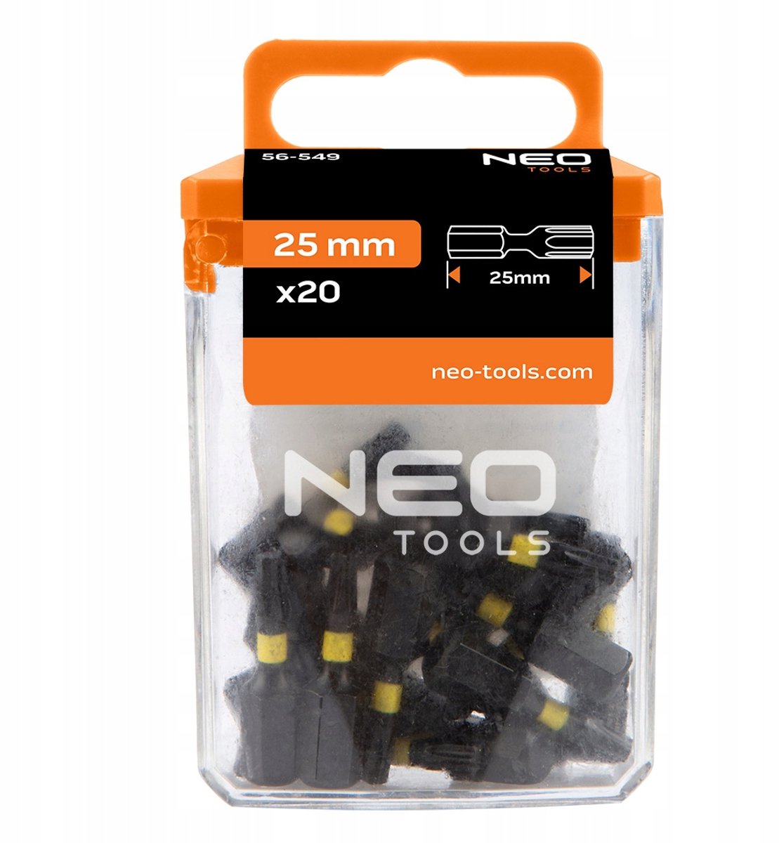 20x TX10 Slagbits 25 mm 1/4" HEX S2 Stal NEOLS