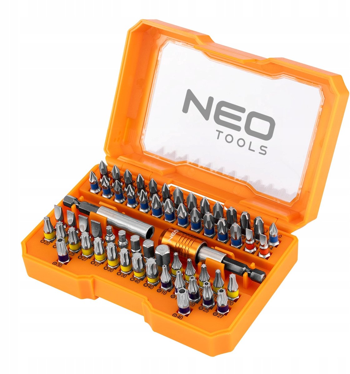 NEO TOOLS Bitset 60 Delen met Magnetische Houder