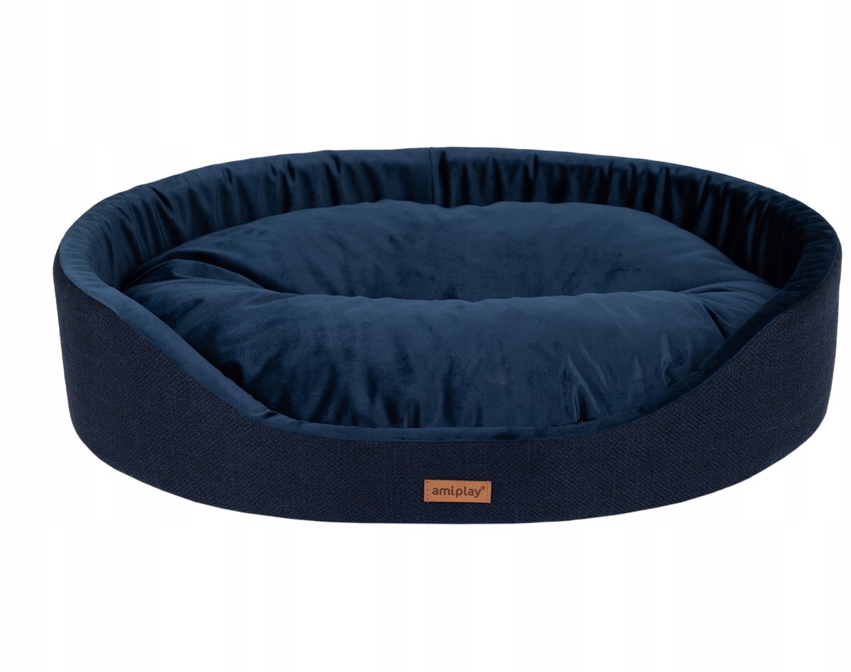 Amiplay Siena M Ova Hondenmand - Marineblauw, Fluweel