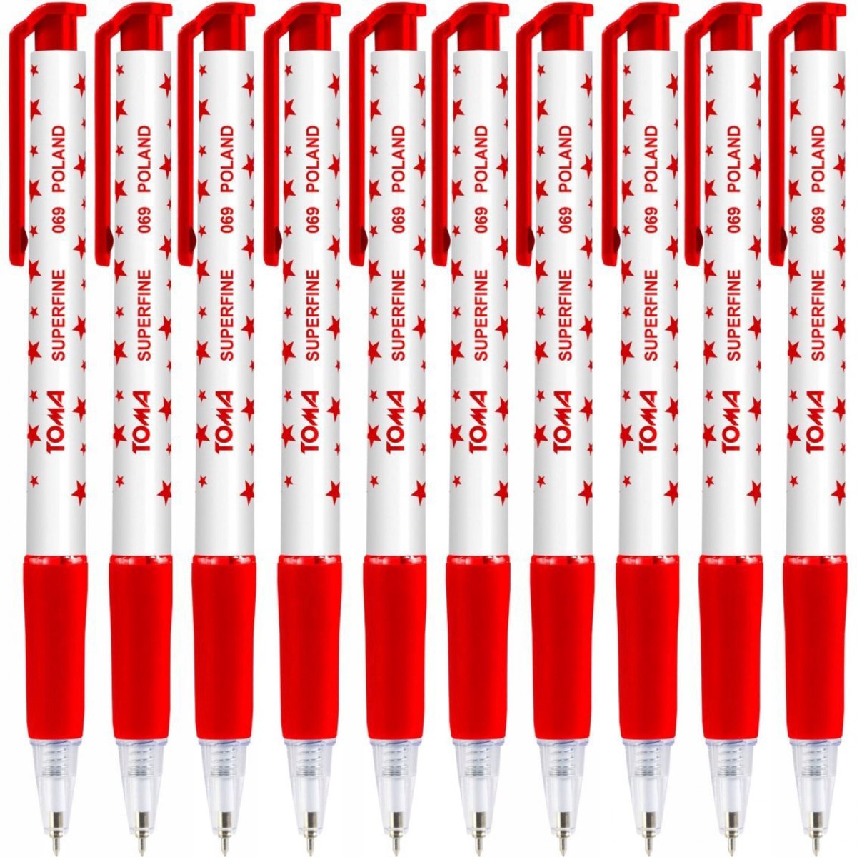 Toma Superfine 069 Rode Automatische Pennen - Set van 10