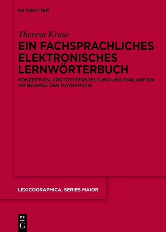 Lexicographica. Series Maior- Ein Fachsprachliches Elektroni ... - cover