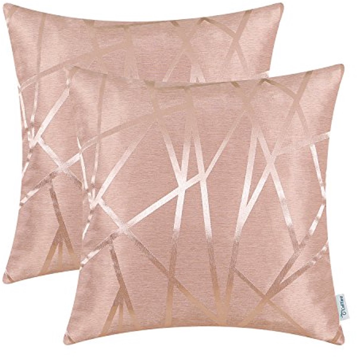 Set van 2 Kussenhoezen voor de Bank - Moderne Abstracte Geometrische Patroon in Roze - 45c
