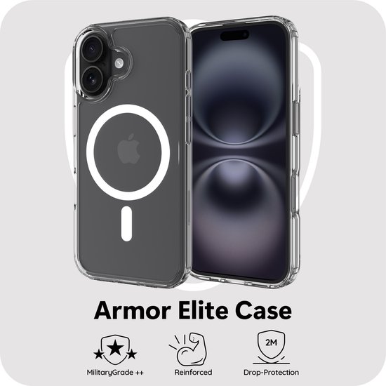 Coque Cazy pour iPhone 16 - Compatible MagSafe - Coque arrière de qualité militaire - Transparente