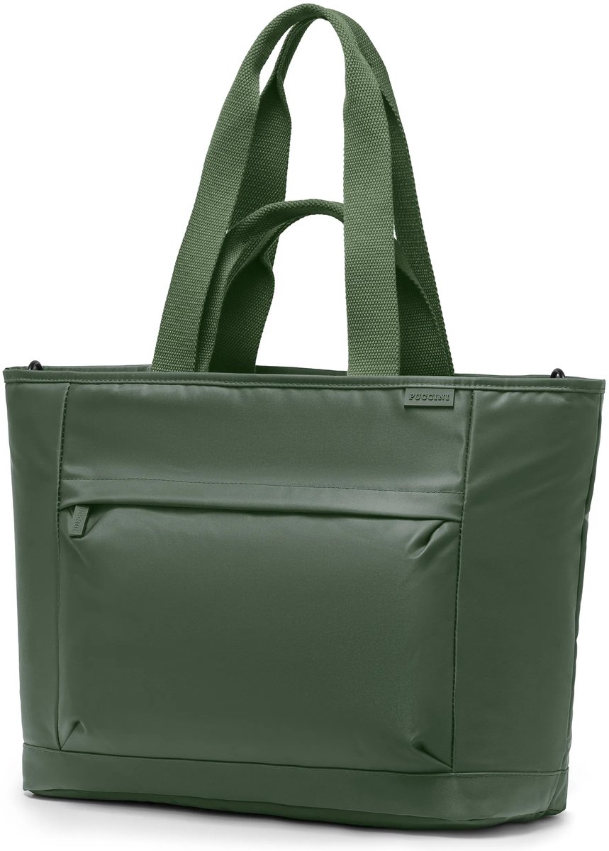Puccini Grote Tote Tas met Laptopvak - Groen