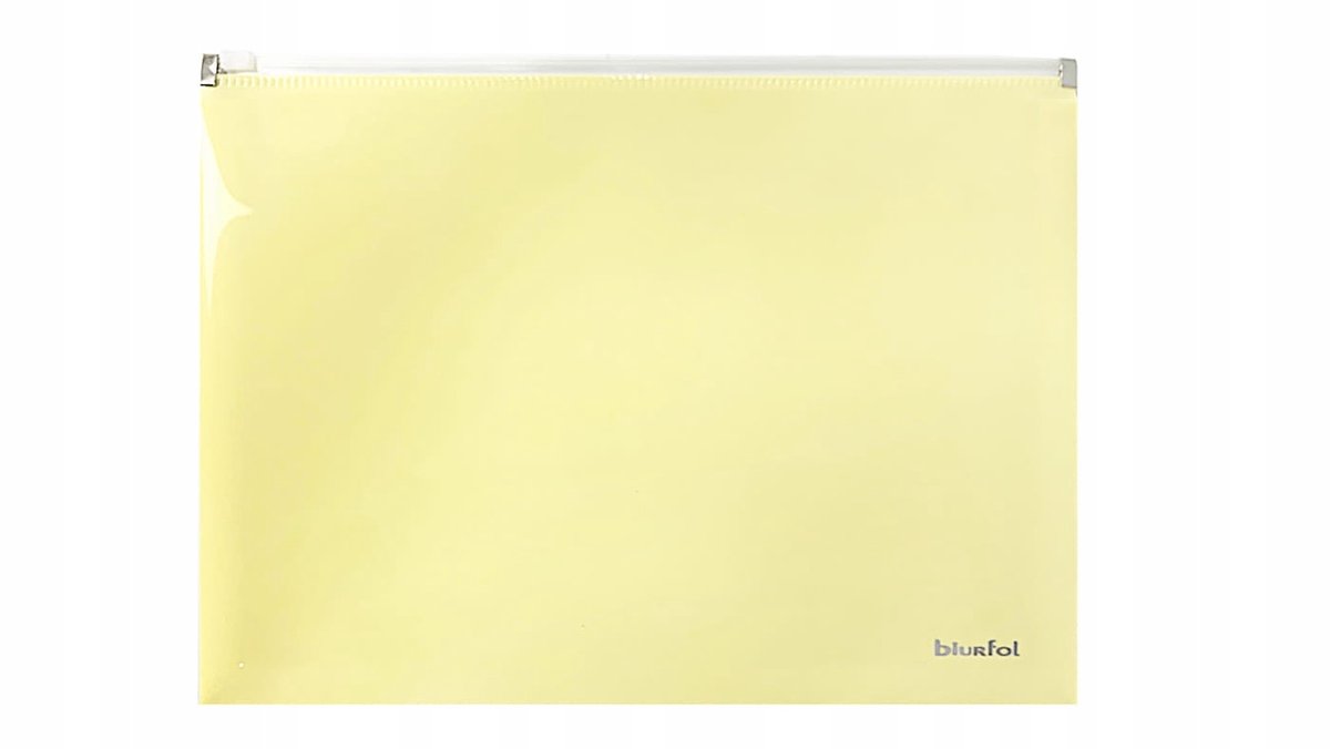 Biurfol A4 pastelgeel PP-map met ritssluiting