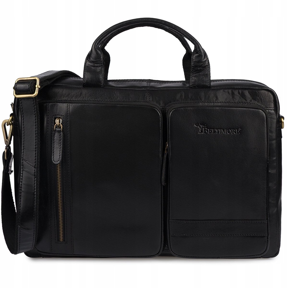 Leren Laptoptas Heren Zwart 15,6" - Stijlvol & Ruim