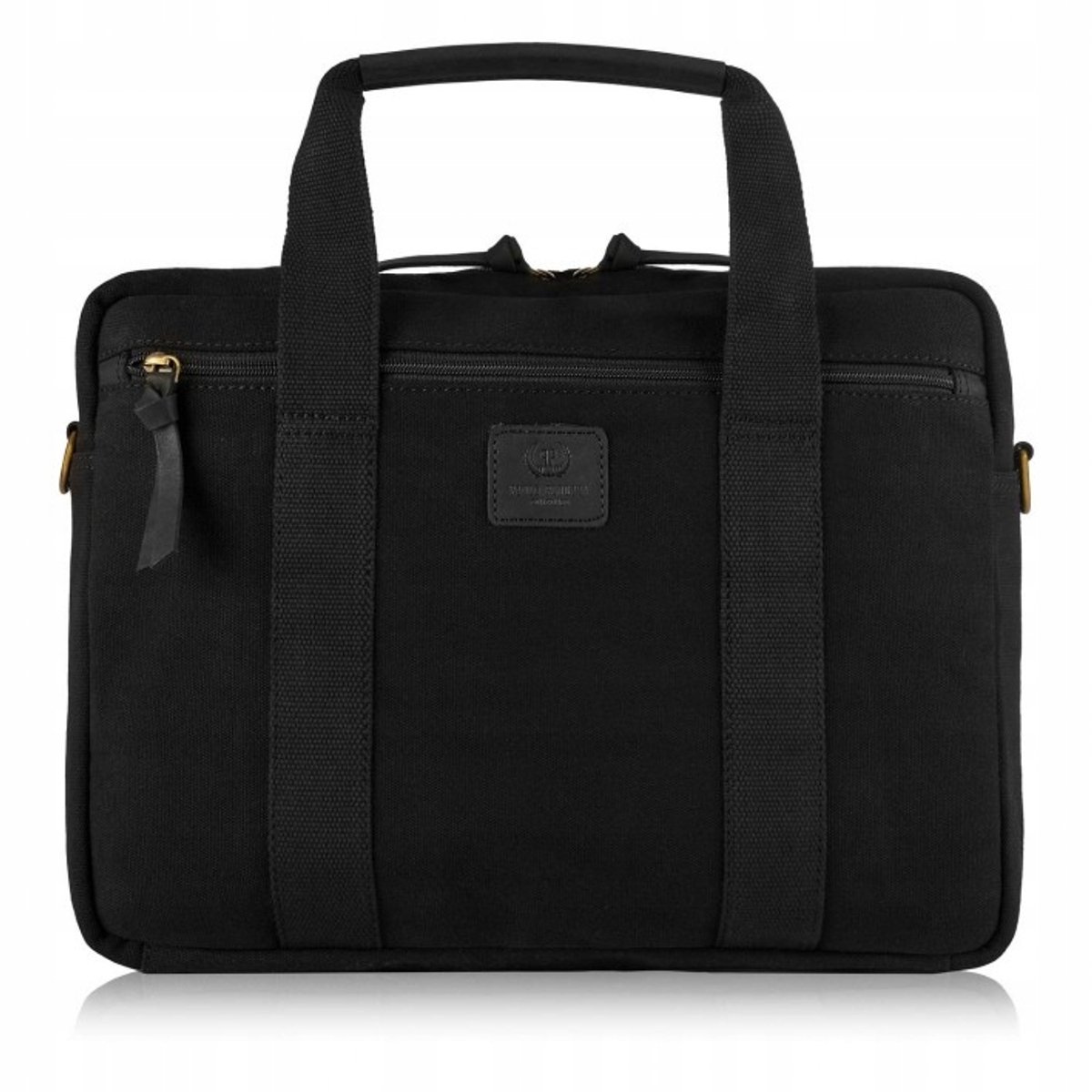 Herentas Laptop & Documenten Zwart Canvas met Trolleyband A4