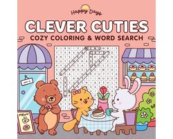 Happy Days Cozy Coloring- Clever Cuties: Cozy Coloring & Word Search Book
