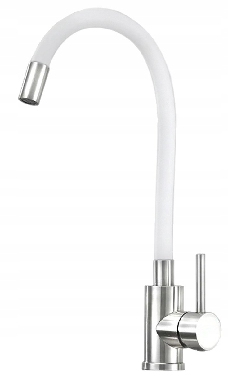 Moderne Witte Keukenkraan Flexibel Chroom, Draaibare Uitloop 360°