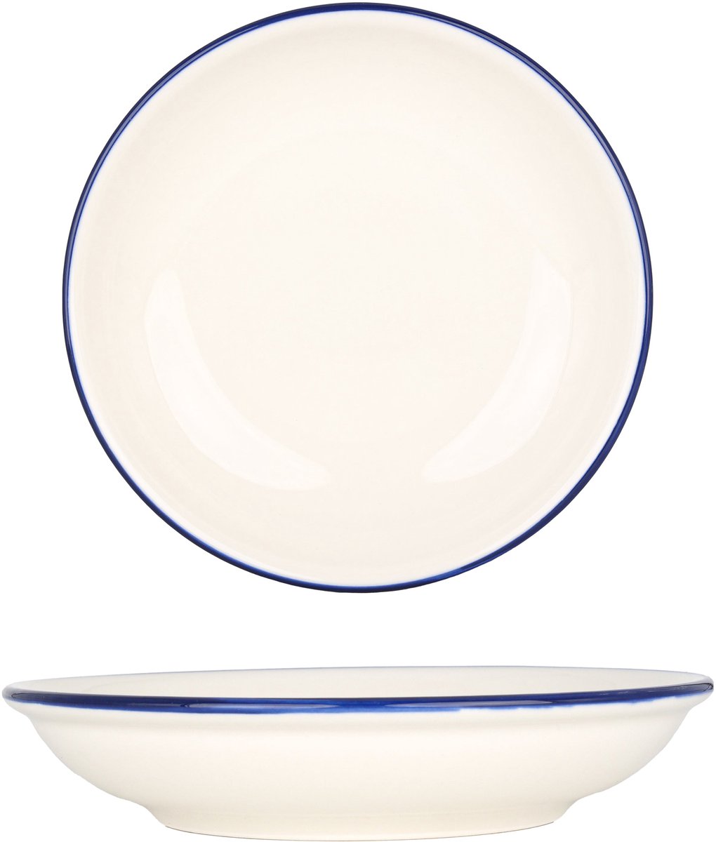 Bonna Serveerschaal - Linea Blue - Porselein - 20 cm (500cc) - set van 2