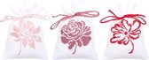 Vervaco borduurpakket kruidenzakje 3 st. roze bloemen borduren pn-0155319