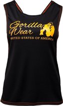 Gorilla Wear Odessa Cross Back Tank Top - Zwart/Neon Oranje - M