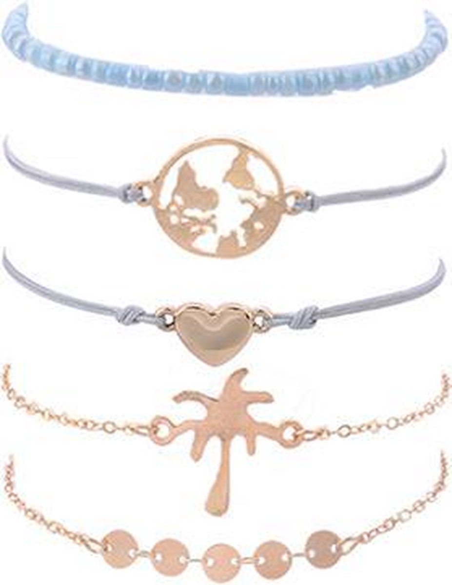 Mooie bohemian armbanden - 5 delig