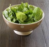 Salade serveerschaal |Groenteschaal Stip | Taupe
