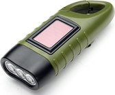 Nood zaklamp Emergency LED met handopwind functie en Solar zonnepaneel / Outdoor flashlight