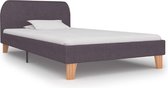 Bedframe Taupe Stof 90x200 cm (Incl LW Anti kras Vilt) - Bed frame met lattenbodem - Tweepersoonsbed Eenpersoonsbed