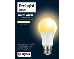 Prolight Smart LED lamp - E27 fitting - Dimbaar - Warm Wit Licht - 806 Lumen - Bedienbaar via app