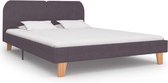 Bedframe Taupe Stof 180x200 cm (Incl LW Anti kras Vilt) - Bed frame met lattenbodem - Tweepersoonsbed Eenpersoonsbed