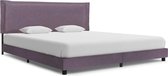 Bedframe Taupe Stof 180x200 cm (Incl LW Anti kras Vilt) - Bed frame met lattenbodem - Tweepersoonsbed Eenpersoonsbed