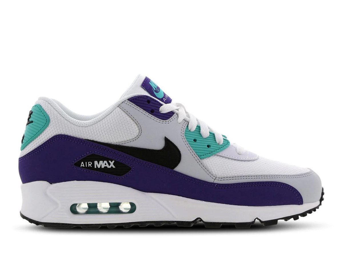 Nike Air Max 90 Essential Wit / Zwart / Paars - Heren Sneaker - Maat 42 |  bol