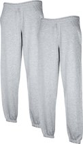 Fruit of the Loom 2 sweatpants maat S elastieken boord gemêleerd grijs