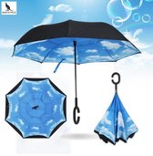 San Vitale® - Unieke reversible Windproof Paraplu - Blauw