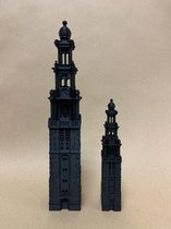 Decoratie Westertoren Amsterdam - Beeldje 3D geprint - Zwart - 18 cm