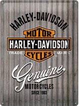 Harley-Davidson Genuine Motorcycles Reliëf Metalen Bord 30 x 40 cm