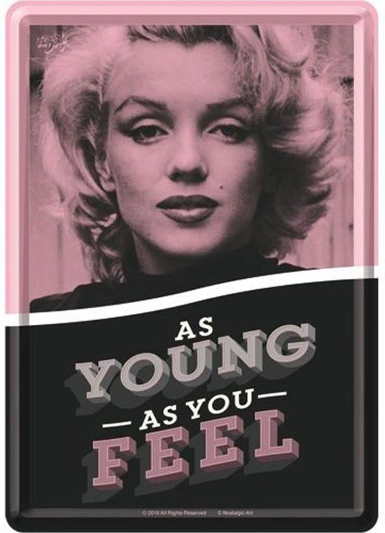 Marilyn Monroe As Young As You Feel Metalen Postkaart