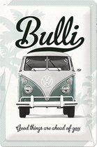 VW Volkswagen - Bulli - Good Things Are Ahead Of You - Metalen Wandbord - 20 x 30 cm