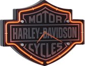 Harley-Davidson Etched Bar & Shield Shaped Neon Klok