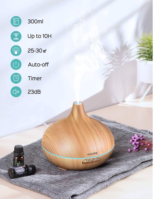 AROMA DIFFUSER VicTsing luchtbevochtiger Aromalamp met led