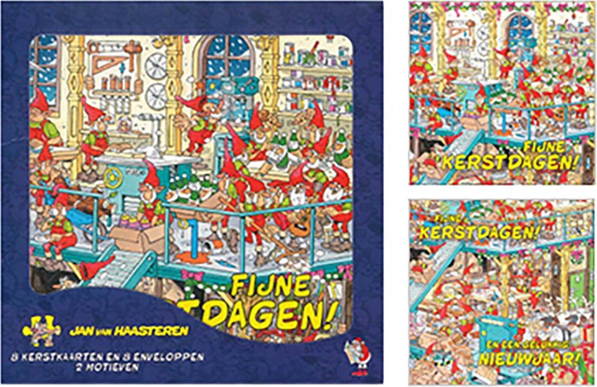 16 Kerstkaarten Jan van Haasteren 3 2 Doosjes 4 motieven