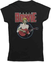 David Bowie Dames Tshirt -S- Acoustic Bootleg Zwart