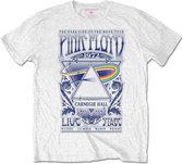 Pink Floyd Heren Tshirt -M- Carnegie Hall Poster Wit