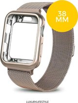 bandje geschikt voor Apple Watch milanese bandje 40 mm staal - Goud - iWatch series 1/2/3/4/5 40 MM
