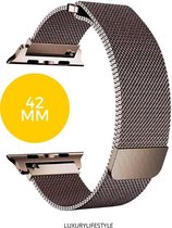 Apple Watch milanese bandje 44 mm staal - Bruin - iWatch series 1/2/3/4/5 44 MM