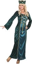 Groen Middeleeuwse koningin kostuum voor vrouwen Verkleedkleding Small