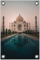 Tuinposter –Taj Mahal - Indië– 80x120cm Foto op Tuinposter (wanddecoratie voor buiten en binnen)