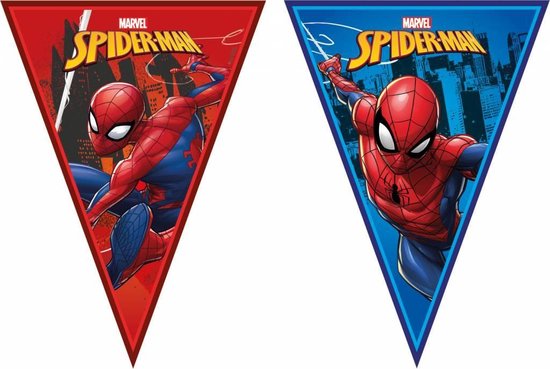 PROCOS - Spiderman vlaggenslinger - Decoratie > Slingers en hangdecoraties  230cm lang | bol